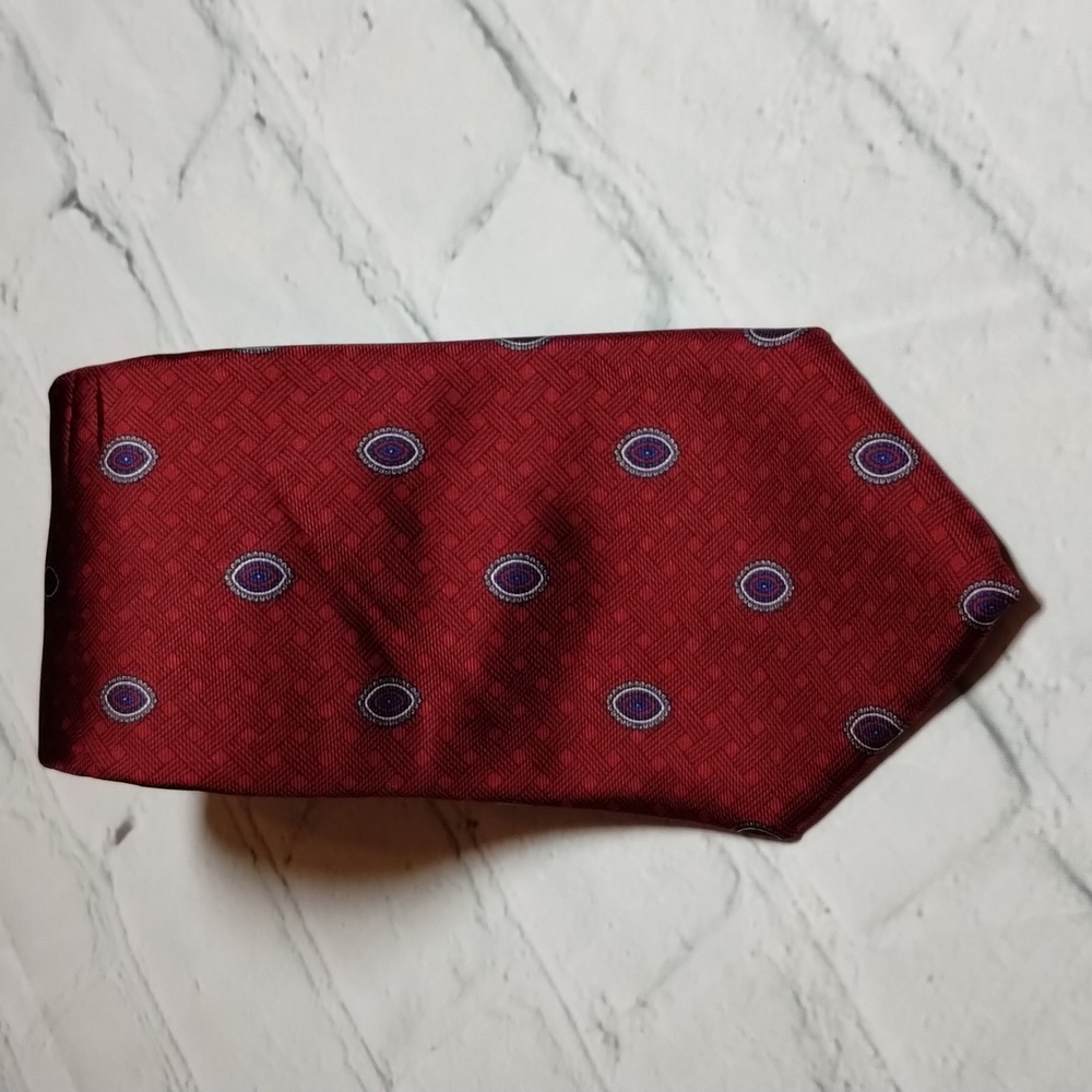 Christian Dior Red Blue Silk Tie